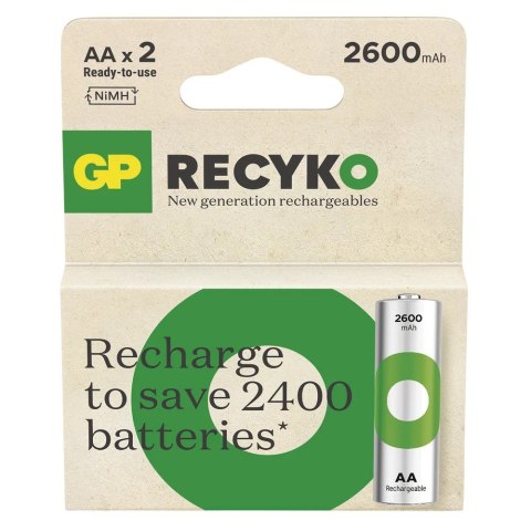 Akumulatorki R6/AA Ni-MH 2600mAh blister 2szt. GP RECYKO