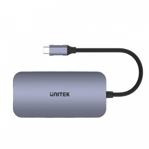 HUB USB-C 9w1, USB-C, HDMI 2.0, RJ45, PD 100W, czytnik SD; D1071A