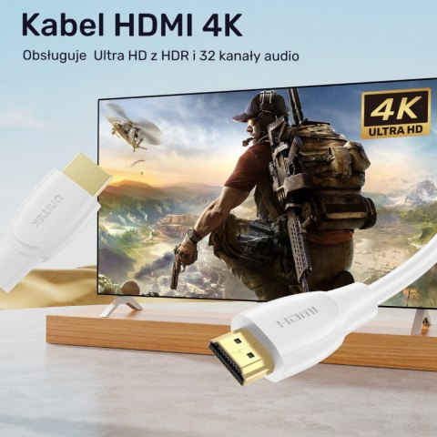 Kabel HDMI 2.0 4K 60Hz; 1m; biały; C11090AWH03-2M
