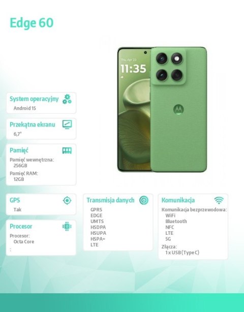 Smartfon Edge 60 12/256GB Shamrock-Green