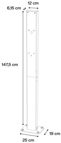 SŁUPEK MONTAŻOWY Greencell HabuDen Post DO STACJI ŁADOWANIA HabuDen WALLBOX EVGCAKHP1