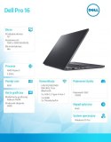 Laptop Dell Pro 16 PC16255/AMD Ryzen 5 220/8GB/512GB SSD/16.0 FHD+/Radeon 740M/FgrPr/FHD/IR Cam/Mic/WLAN+BT/Backlit Kb/3Cell/W11
