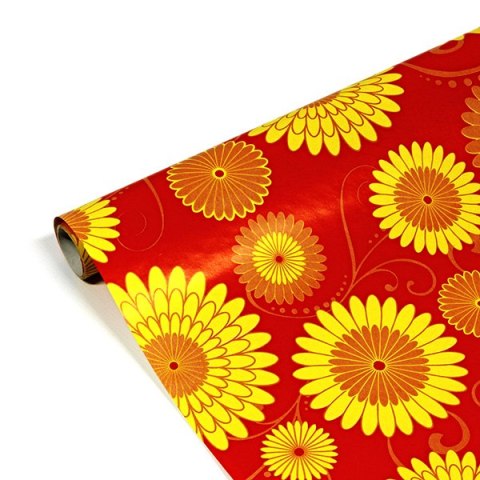 Papier ozdobny, kwiaty, mix kolorów, 70x300cm, EOL