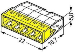 Szybkozłączka DRUT 5x 0,5-2,5mm2 WAGO 2273-205 (Paczka 100szt.)