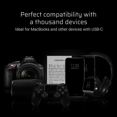 USB-C (3.0) hub 7-port, AK-61, szary, Green Cell, 3xUSB 3.0, HDMI 4K (30Hz), Ethernet 1Gbps, USB-C