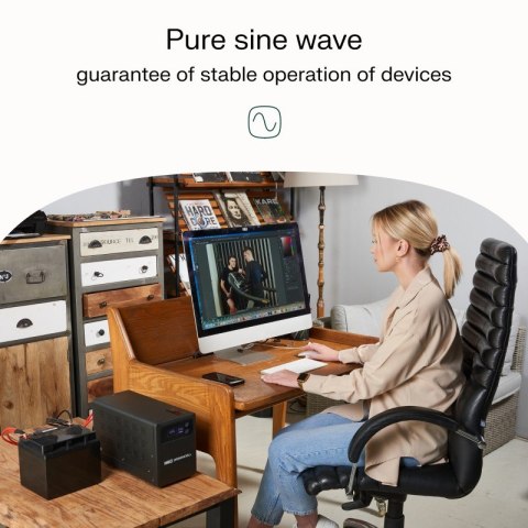 Zasilacz awaryjny UPS AVR PowerCore 500W/800VA 12VDC