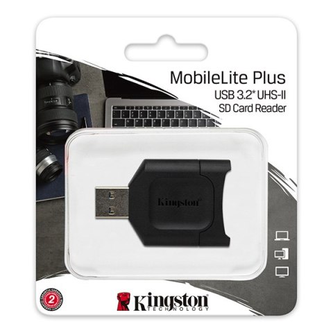 Kingston czytnik USB 3.0 (3.2 Gen 1), MobileLite Plus SD, SD, zewnętrzny, czarna, złącze USB A