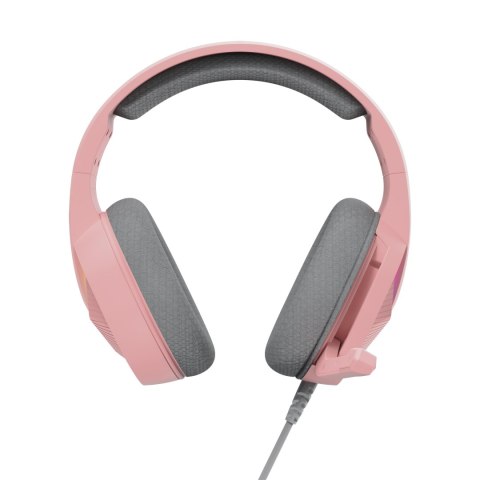 Marvo TACTIC 40 słuchawki z mikrofonem, przewodowa, różowa, 2.0, podświetlane, USB
