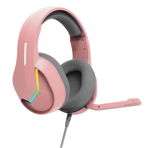 Marvo TACTIC 40 słuchawki z mikrofonem, przewodowa, różowa, 2.0, podświetlane, USB