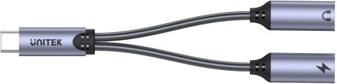 Unitek Adapter USB-C na 2 x port USB-C audio i 18W