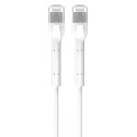 Patchcord kat.6 U/FTP 1Gbps miedź kabel sieciowy skrętka, łamana końcówka 1m biały