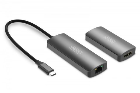 Przedłużacz/Extender USB-C - HDMI 30m po skrętce Cat.6 4K120Hz HDCP 2.3 (zestaw)