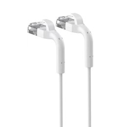 Patchcord kat.6a U/FTP 1Gbps miedź kabel sieciowy skrętka, łamana końcówka 3m biały