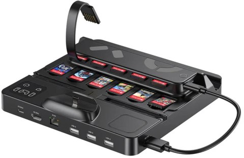 Unitek stacja ładująca Switch z przełącznikiem i czytnikiem kart do gier