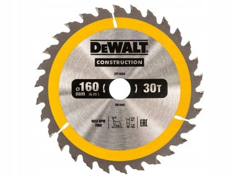 DEWALT PIŁA TARCZ.165x20mmx18z