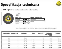 K.TARCZA SZLIF.180mm x 6,0mm x 22,2mm A24N Supra