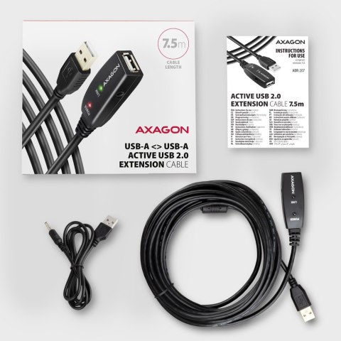 ADR-207 USB 2.0 A-M -> A-F aktywny kabel przedłużacz/wzmacniacz 7.5m