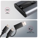 EEM2-SD2 Obudowa zewnętrzna aluminiowa bezśrubowa USB-A/C 3.2 Gen2 M.2 NVMe/SATA display LCD