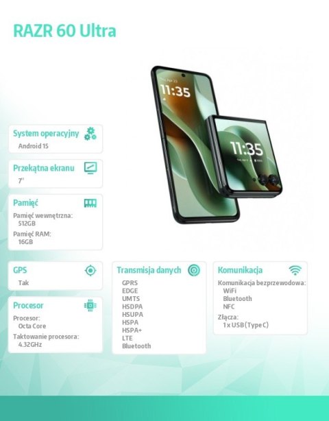 Smartfon razr 60 ultra 16/512 Scarab