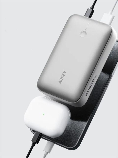 PB-Y57 White Mini PowerBank 20000mAh 22.5W 2xUSB PD 3.0 QC 3.0 LED