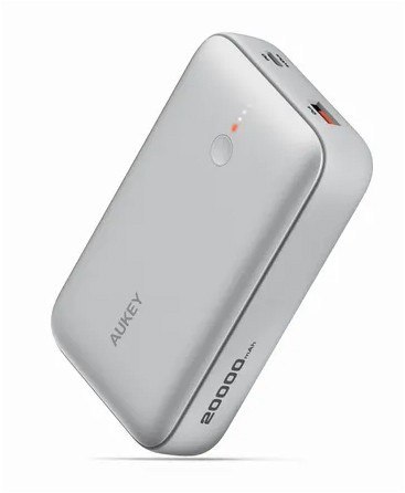 PB-Y57 White Mini PowerBank 20000mAh 22.5W 2xUSB PD 3.0 QC 3.0 LED