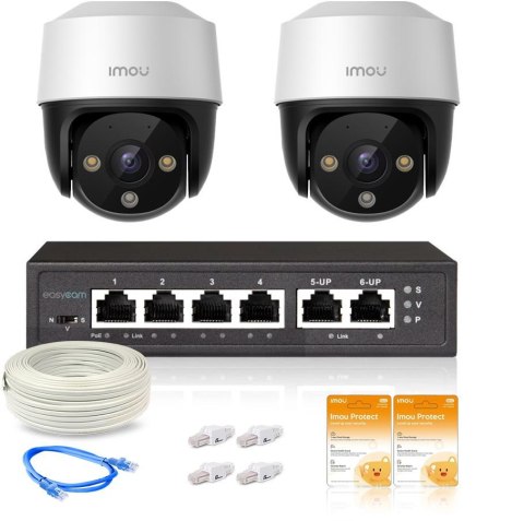 Zestaw monitoringu Imou 2 kamery obrotowe IPC-S21FAP 2MPx PoE