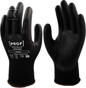 RĘKAWICE PU LIGHTGRIP CZARNE 10 PAR 10