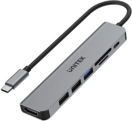 Hub USB Unitek USB-C aluminium 7w1