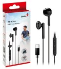 Genius HS-M366 słuchawki z mikrofonem, czarna, 360°obrotowy klips, USB Type-C