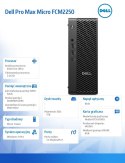 Komputer Dell Pro Max Micro FCM2250 Win 11 Pro Intel U7 265/32GB/1TB/NVIDIA RTX A1000 8GB/WLAN + BT/Wireless Kb & Mouse/280W/ vP