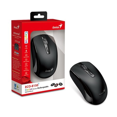 Genius ECO-8150 Mysz bezprzewodowa, czarna, 1200DPI