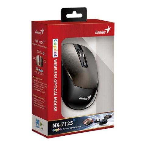 Genius NX-7125 Mysz bezprzewodowa, czekoladowy, 1200DPI