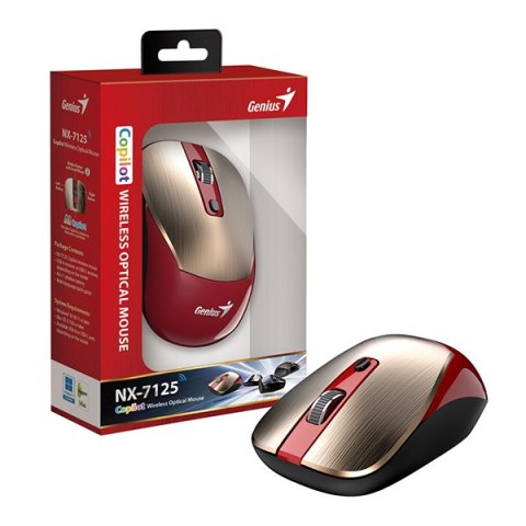 Genius NX-7125 Mysz bezprzewodowa, czerwono-złoty, 1200DPI