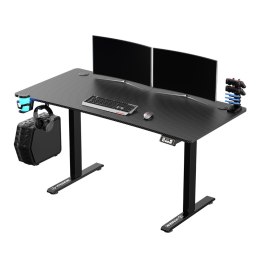 ULTRADESK Biurko dla gracza LEVEL V2, 140x68cm, 72-117cm, elektycznie regulowany, bez podkładki