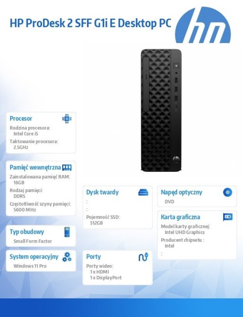 Desktop PD2 SFF G1i i5-14400 512GB/16GB/W11P B6ZC6ET