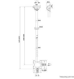 Uchwyt sufitowy CL35-340BL12 23-42 cali