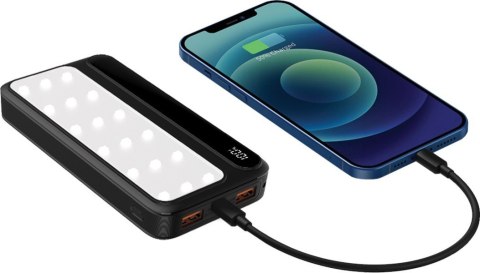 Powerbank P10 LCDPD 10 000mAh LAMP z funkcją mocnego źródła światła, moc wyjściowa 22,5W Port Delivery (PD20W)