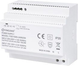 ZASILACZ IMPULSOWY NA SZYNĘ DIN YINGJIAO YSD150S-24006250 24V/150W/6,25A