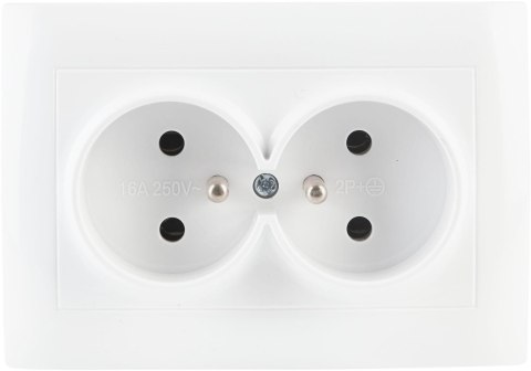 Gniazdo podwójne z uziemieniem VCX WESA LC 16 Biały