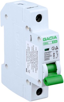 Wyłącznik nadmiarowoprądowy,6kA,B,1-pole,6A GACIA SB6L B 1P 6A