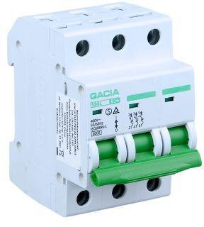 Wyłącznik nadmiarowoprądowy,6kA,B,3-pola,50A GACIA SB6L B 3P 50A