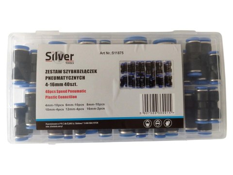 ZESTAW SZYBKOZŁĄCZEK 4-16mm 40szt SILVER