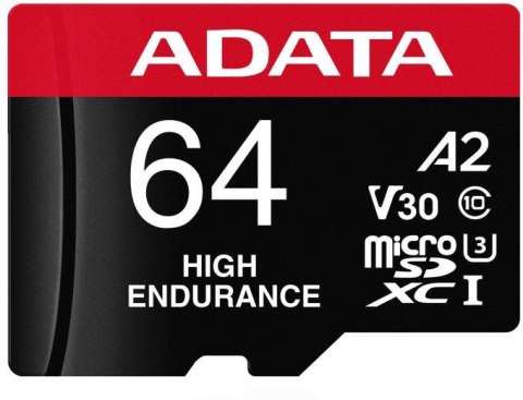 Adata Karta microSD High Endurance 64GB UHS1 U3 V30 A2 100/80MB/s + Adapter