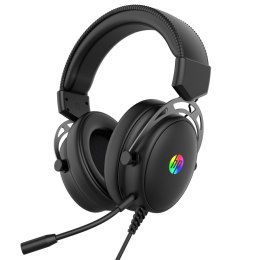HP DHE-8005N słuchawki z mikrofonem, przewodowa, czarna, 2.0, podświetlona, 3.5 mm jack + USB