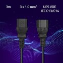 Kabel zasilający do UPS | C13/C14 | 3m
