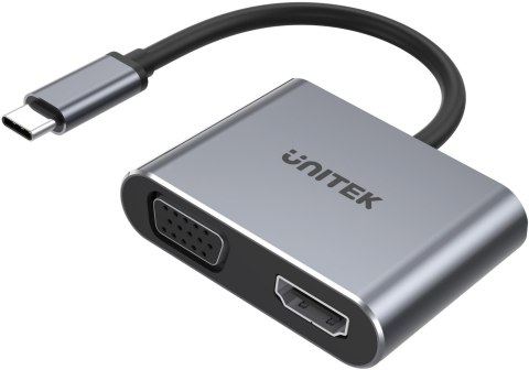 Unitek Hub USB-C HDMI VGA USB-A i PD 100W D1049A