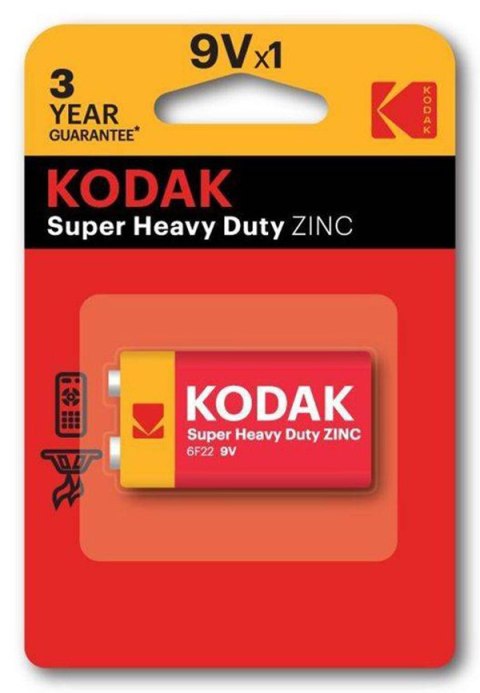 Kodak SUPER HEAVY DUTY Jednorazowa cynkowo-węglowa baterie 9VA, 1-pack