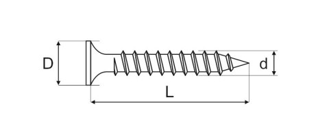 WKRĘT DO DREWNA OCYNK ŻÓŁTY 5.0*20MM
