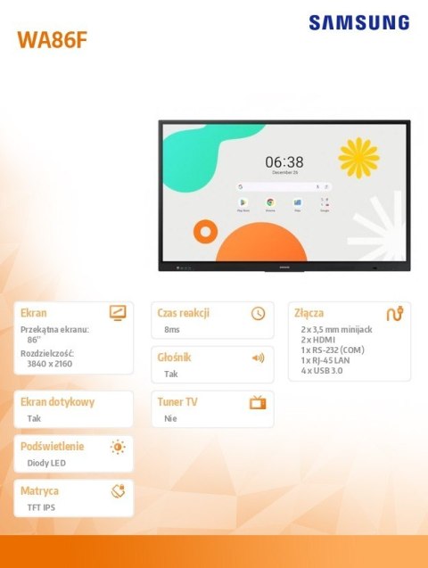 Monitor interaktywny 86 cali WA86F LH86WAFWLGCXEN