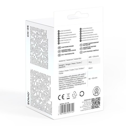 Uchwyt samochodowy na telefon SAVIO CH-05